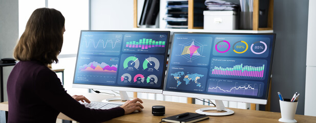 KPI Marketing Dashboard On Computer