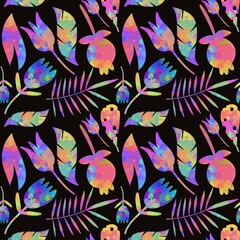 Template seamless watercolor Cute pattern in small flower. Small colorful flowers. White background. Ditsy floral background. The elegant the template for fashion prints.