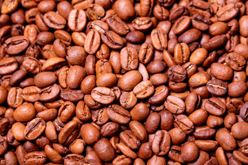 Roasted arabica coffee bean full frame backdrop background texture