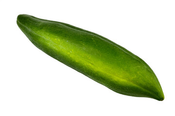 green papaya isolated on white background, ingredient Spicy green papaya salad or somtum Famous food in thailand