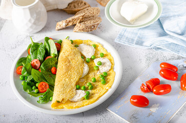 Bio eggs omelet with salad