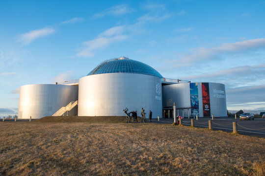 Perlan, old tanks for hot water with a museum and Restaurant