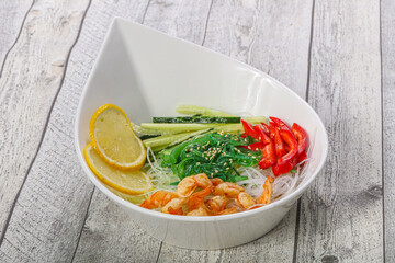 Asian cuisine cellophane noodles with prawn