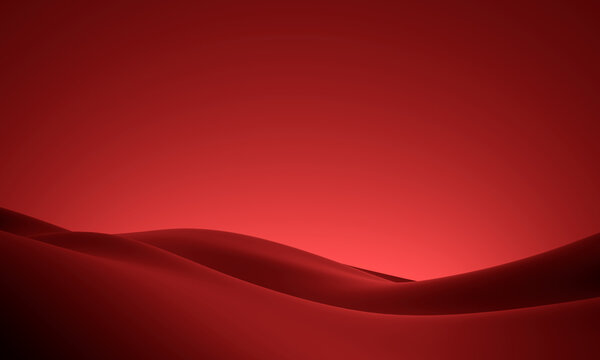 Landscape Red Desert 3d render clear sky background