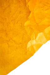 Yellow crumpled paper texture background, Yellow paper background 