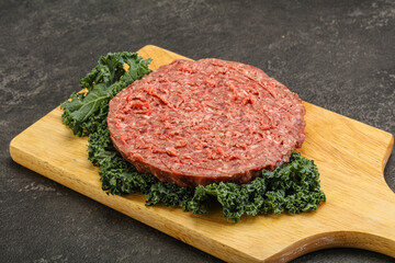 Raw beef burger cutlet for burger