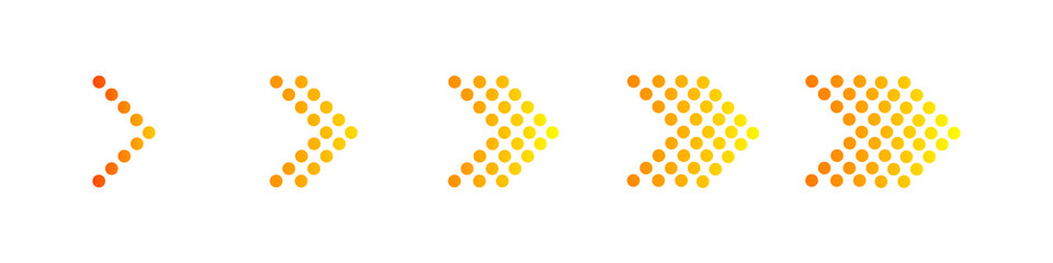 Set of orange arrows. Vector illustration collection of arrows