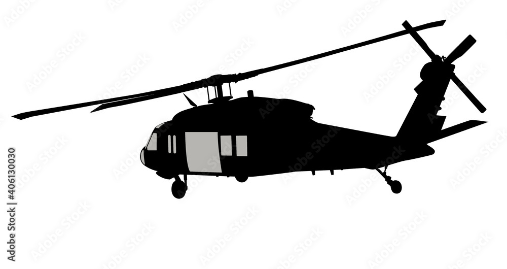 Poster helicopter vector silhouette