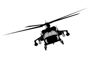 Helicopter vector silhouette