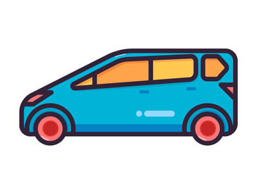 Transportation illustration cartoon colorfull