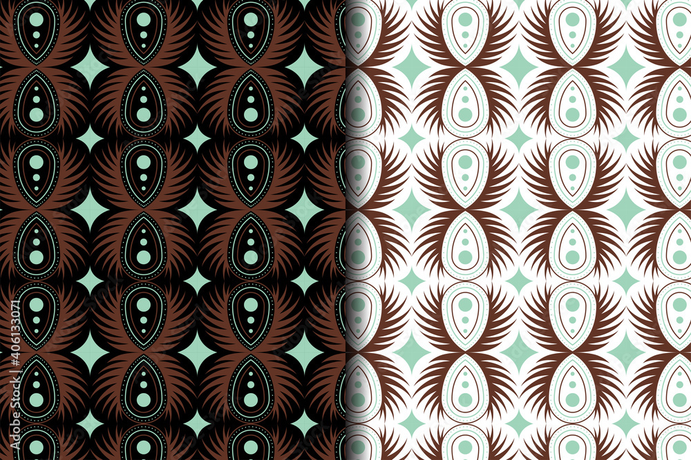 Poster set of abstract seamless patterns template design. the elements of texture are map pin icon, square,