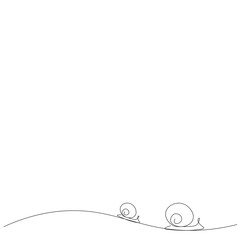 One line drawing snail animal silhouette icon. Vector illustration