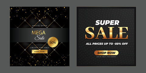 Fototapeta premium Super sale social media template. Flash sale Web banner and stories