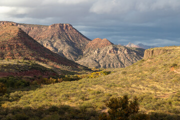 Fototapeta na wymiar Scenic Autumn Landscape in the Verde River Canyon Arizona