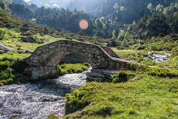 Andorra. Estanys de Juclà. Paisaje de alta montaña de los Pirineos.