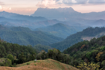 Fototapeta premium Doi Luang Chiang Dao beautiful mountain,Limestone mountains,Second highest in thai,in chiang mai Thailand, 