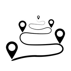 dropping in location. illustration on white background