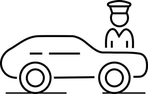 Valet Parking Line Vector Icon.