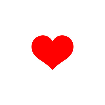 Logo heart illustration.Red heart design icon flat. Modern flat valentine love sign. Trendy vector hart shape, symbol for web site design, button to mobile app. Logo heart illustration.