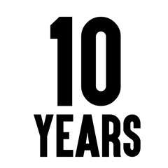 10 years anniversary pictogram  icon, 10th year birthday