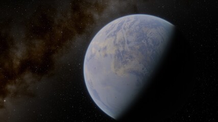 Planets and galaxy, science fiction wallpaper. Beauty of deep space. Billions of galaxy in the universe Cosmic art background
