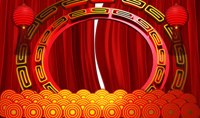 Chinese New Year abstract background 3D