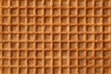 Traditional Dutch syrup waffle close up full frame as background