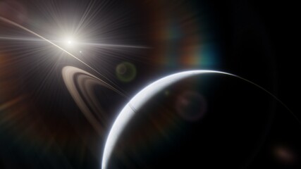Planets and galaxy, science fiction wallpaper. Beauty of deep space. Billions of galaxy in the universe Cosmic art background
