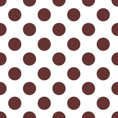 Tile pastel vector pattern with big pastel brown dots on white background