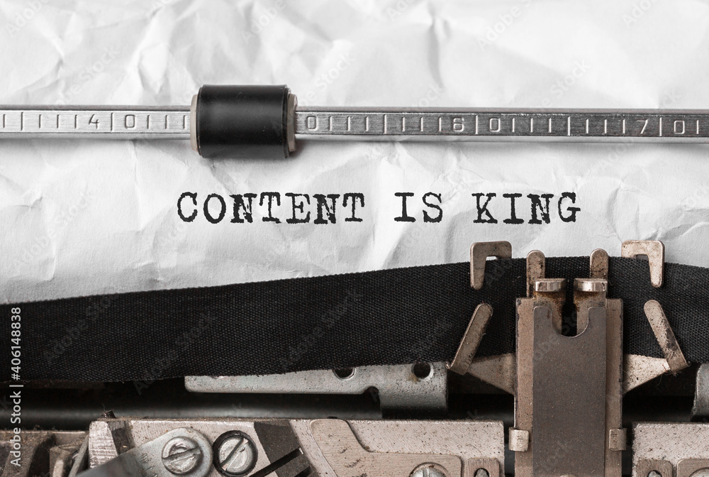 Poster text content is king typed on retro typewriter