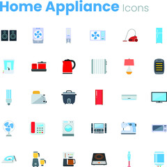 Home electric appliance icon set