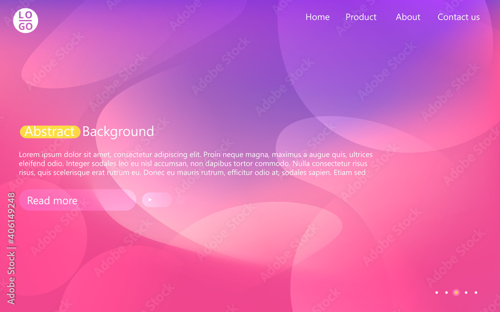 Poster Abstract website template with gradient. Presentation modern minimal blur background.