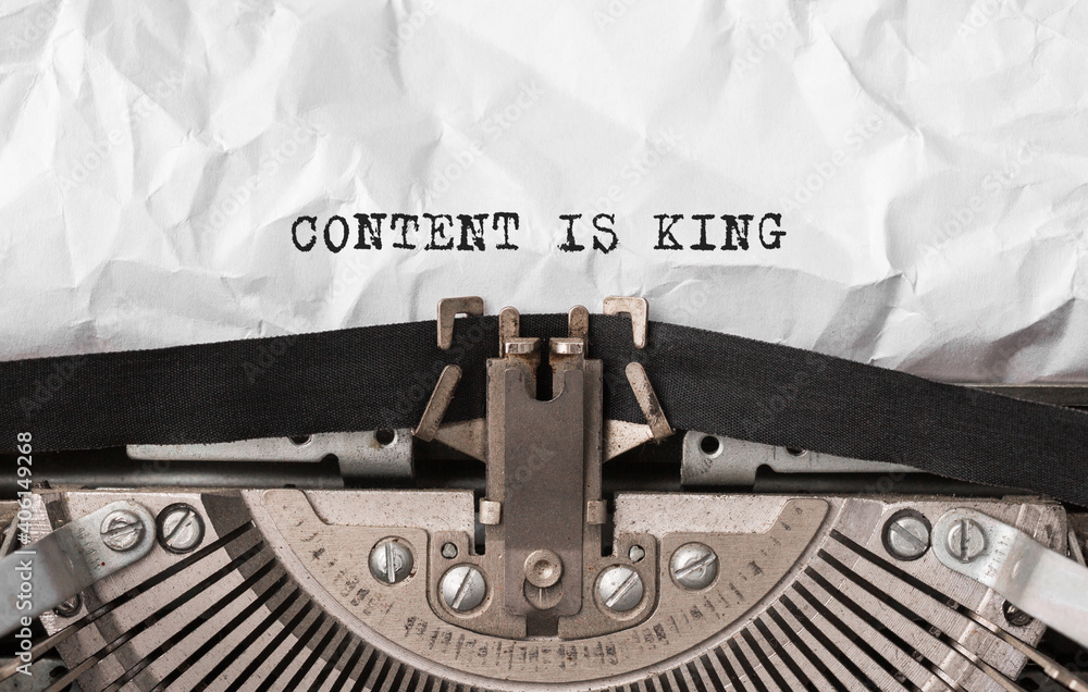 Poster text content is king typed on retro typewriter