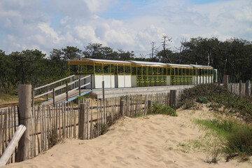 Petit train touristique de Saint-Trojan-Les-Bains pointe de Gatseau Ile d'Oléron 