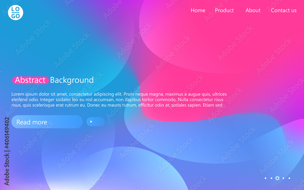 Poster Abstract website template with gradient. Presentation modern minimal blur background.