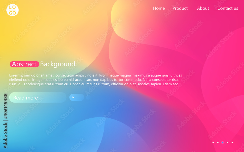 Poster Abstract website template with gradient. Presentation modern minimal blur background.