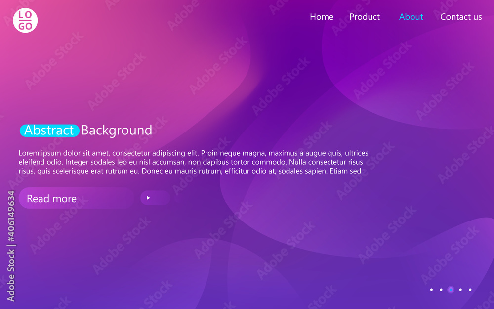 Poster Abstract website template with gradient. Presentation modern minimal blur background.