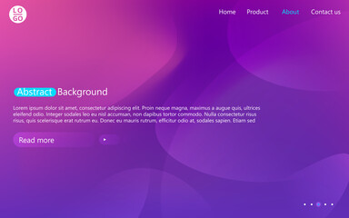 Abstract website template with gradient. Presentation modern minimal blur background.