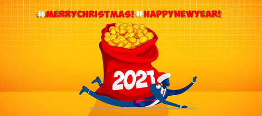 New 2021 finance and growth prospects. 3D illustration