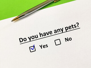 Obraz premium Questionnaire