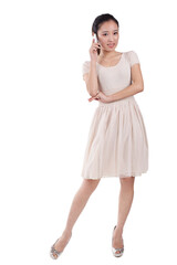 Portrait of a Young woman using cell phone