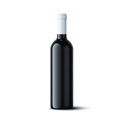 wine bottle mockup. vector realistic illustration