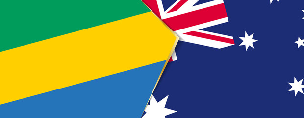 Gabon and Australia flags, two vector flags.