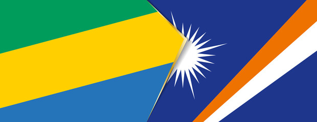 Gabon and Marshall Islands flags, two vector flags.