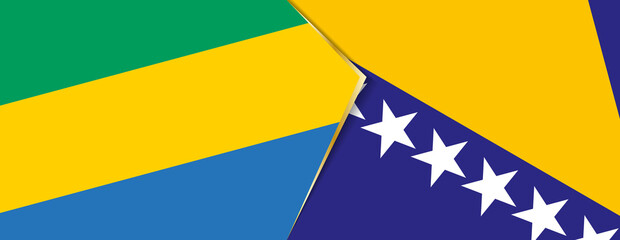 Gabon and Bosnia and Herzegovina flags, two vector flags.