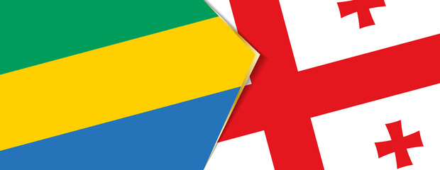 Gabon and Georgia flags, two vector flags.