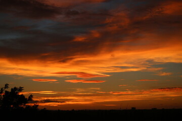 Sky, Sunset, Clouds, Red, Orange, London