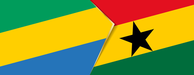 Gabon and Ghana flags, two vector flags.