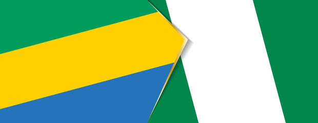 Gabon and Nigeria flags, two vector flags.