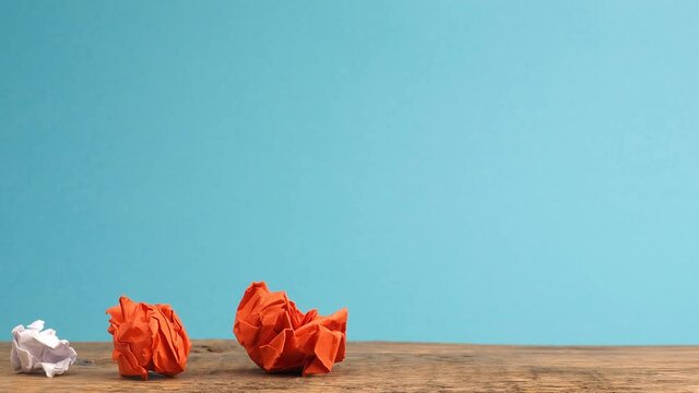 New ideas or transformation concept with crumpled paper and paper kite, business, teamwork